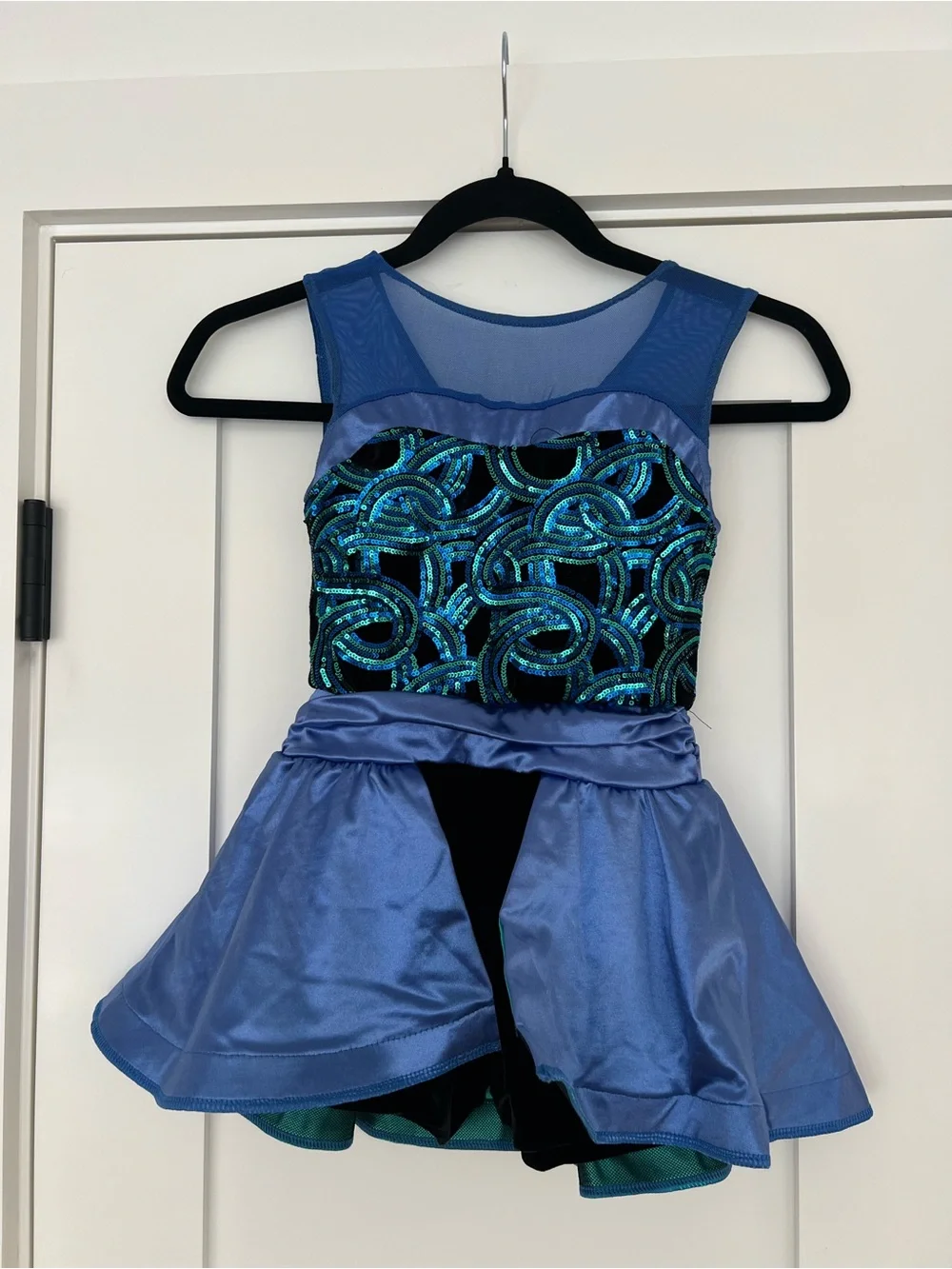 Weissman Shake The Room Blue Sequin Velvet Dance Biketard IC 10875